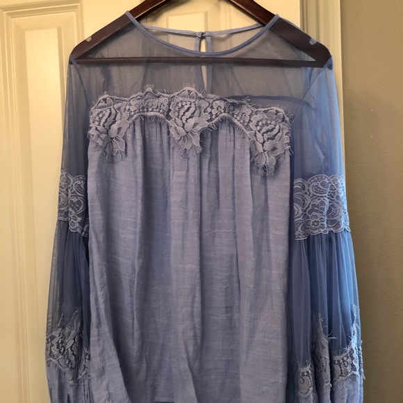 Entro periwinkle lace mesh blouse - Picture 2 of 5
